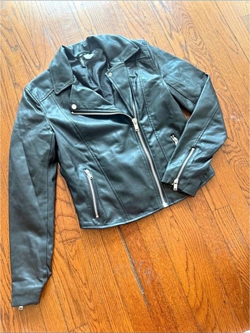 HYM Black Moto Jacket Size Small